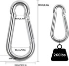 60pcs Stainless Steel Carabiner Clip Spring-snap Hook 1 4 In  M6 X 2 3 8 Inch Sm