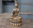 Tibet Buddhism Copper Bronze Kwan-yin Guanyin Bodhisattva Goddess Buddha Statue