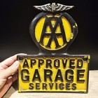 Antique Vintage Style Cast Iron Aaa Approved Garage Sign Plaque