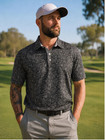 Deolax Men s Black Floral Golf Polo Shirt   Vintage Damask Performance Polo