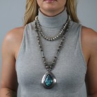 Native American Sterling Silver Beads Necklace 19 1 2 