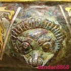 9 china Ancient Bronze Wares Gilt Beast Inscription Food Vessel Tableware Statue