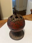 Antique American Enter  Mfg Cast Iron Globe Semi-mechanical Bank 1875 Bell Works