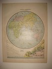 Large Antique 1889 Eastern Hemisphere   World Map Maritime Mercator Asia Europe