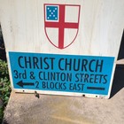 Large Episcopal Church Sign  Retired Delaware City  Delaware 2 Sided Metal  2