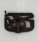 Vintage Barn Door Wheel Roller Cast Iron Rocking Sliding Hardware Brown Rusty