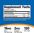 Nutricost Zinc   Copper 15mg Zinc 2mg Copper 120 Servings Immune System Support