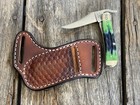 Deluxe Leather Pocket Knife Sheath Case Xx Russlock Made In Usa