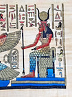 Isis With Her Horned Crown Papyrus Handmade From Egypt 18 X 14 Inches Unframed