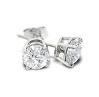 Ladies White Gold Plated Cubic-zirconia Round Studs Screw Back Earrings 3-8mm