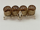 Vintage Sam Fink Sfco Gold Metal 4 Tube Lipstick Holder With Cherub