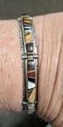 Vintage Calvin Begay Tsf Sterling Silver Inlaid Tiger s Eye Onyx Bracelet 7 