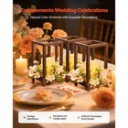 Uimoso 20-piece Wooden Lantern Set With Led Candles And Champagne Floral Wreath
