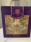 New Set Of 4 Heavy Bottomed Crown Royal Whiskey Glasses Raised Pillow Logo B242