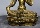 7 1  Antique Tibet Tibetan Buddhism Temple Bronze Gilt Green Bodhisattva Statue