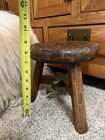 Small Antique Wooden Milling Stool 8 5 Tall Primitive Farmhouse