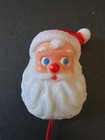 Vintage 60s Plastic Santa Claus Light Up Pin Pull String Bell Hong Kong Untested