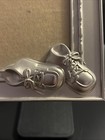 Vintage Baby Picture Frame Brushed Metal 3d Baby Booties Small