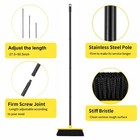 Push Broom Outdoor Indoor 12  Wide 50  Long Handle With Yellow Pp 