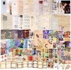 200pcs Vintage Junk Journal Supplies Scrapbook Paper Stickers Ephemera Kit
