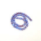 50 Firepolish Czech Glass Faceted Round Beads Opaque Cornflower Blue   Pink 4mm