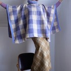 Fun Chunky Vintage Handmade Plaid Poncho