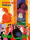 Washington Dc 1970 Vintage American Airlines Travel Poster Wall Art Retro