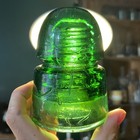 Antique Cd145 Brookfield Olive Green Glass Insulator Embossed B As Is Color 