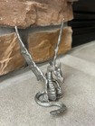 Rawcliffe Pewter Winged Dragon Horns Rhinestone Jewel Eyes Figurine