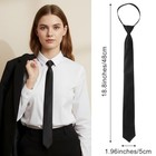 2 Pcs Womens Tie Pre Tied Black Ties For Women Adjustable Zipper 18 8    Womens 