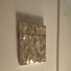 Mother-of-pearl Diamond Pattern Hinged Cigarette Case Compact