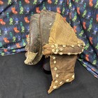 Rare African Kuba Tribe Helmet Mask     Handcrafted  Beaded  And Shell-adorne Horn