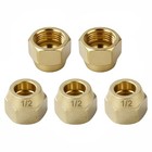 Premium Brass Flare Nut Set - Sae 45   Flare Tube Fittings For Air 1 2in