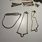 Vintage Tie Bar Clip Chain Swank Lot Gold Silver Metal Mason Foster Usa Shields