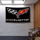 Corvette Banner Flag 3x5ft Racing Car Show Wall Decor Flag Garage Shop Man Cave