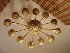 Chandelier Large Antique Brass Heavy Oval Spanish 12 Light Brass Lightings   46 