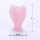 2 In Rose Quartz Crystal Carved Angel Skull Super Realistic reiki Healing