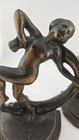 Vintage Dancing Lady With Scarf Cast Iron Bookends Or Door Stop  6   4  4lb Pair