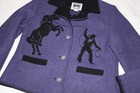 Wooded River Id purple Roping Bucking Horse Jacket coat womens Large equestrian