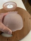 Vintage Frosted Glass Pink Fairy Lamp  Flower Design On Shade Delicate Soft Pink