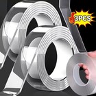 3pcs Nano Tape Double Sided Heavy Duty Reusable Adhesive Stick Transparent Tape