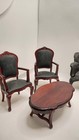 Dollhouse Miniature 7 Piece Living Room den office Set Vintage