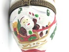 Christmas Ornament Hinged Trinket Box Santa And Reindeer Sleigh Holiday