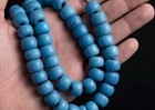 Antique Blue Padre African Trade Beads Old Ethiopian Glass Bead Strand