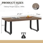 47  Wood Rectangle Coffee Table For Living Room  Rustic Oak