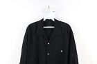 Vintage 90s Streetwear Mens Xl Stretch Baggy Fit Short Sleeve Button Shirt Black