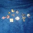 Lapel Pin Lot Of 11 Pins Some Missing Backs 2 Avon Pins  Hearts  Angels  Doves