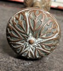 Beautiful Victorian Era Brass Or Bronze Door Knob Set 1850s  Very Ornate