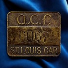 American Car Foundry St  Louis Brass Employee Badge Railroad Train Memorbilia