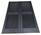 Mid America Open Louver Vinyl Shutters  14 5    X 43     Louver 002 Black